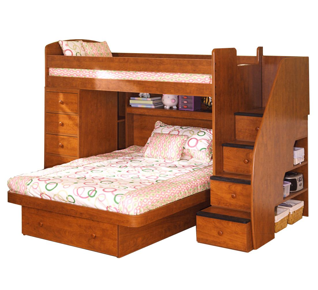 Space Saver Twin Over Full Bunk Bed with Chest by Berg Buy